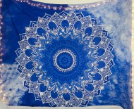 Blue & White Indian Mandala Wall Tapestry