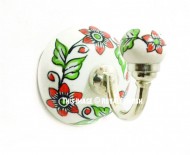 Boho Color Hand Painted Decorative Ceramic Wall Hook Towel Hanger