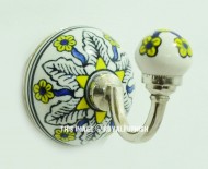 Blue & Yellow Colorful Boho Ceramic Wall Hook
