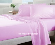 Baby Pink Hypoallergenic 4Pc Cotton Bed Sheet Set 1 Flat Sheet, 1 Fitted Sheet and 2 Pillowcases