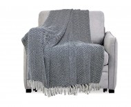 Black White Zig Zag Chevron Boho Cotton Throw Blanket with Tassel Fringes - 50 x 70 Inch for Everyday Use