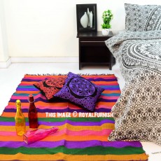 Hand Woven Recycled Cotton Multi Striped Cotton Chindi Jaipur Rug