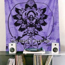 Purple Purple Black Magic Women Tie Dye Wall Tapestry Sheet