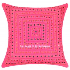 24" Pink Big Square Mirrored Decorative Throw Pillow Case