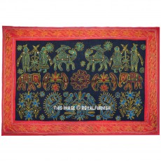 Multicolor Embroidered Animal Birds Fabric Wall Hanging Tapestry Decor Art