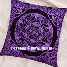 Purple Celtic Star Knot Decorative Hippie Tie Dye 16X16 Throw Pillow Cover