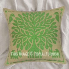 Green India Decorative Handmade Bohemian Family Tree Pillow Cover Sham