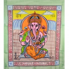 Colorful Hand Brush Ganesha Tapestry Wall Hanging