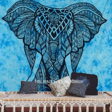 Turquoise Blue Tie Dye Valentina Harper Ruby The Asian Elephant Tapestry