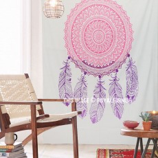 Small White & Pink Purple Dream Catcher Tapestry