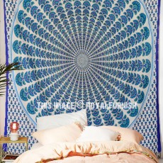 Blue Illusion Hippie Mandala Tapestry