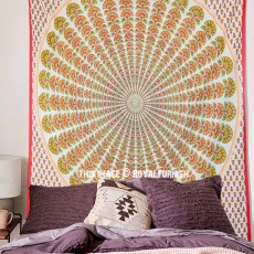 Red Illusion Hippie Mandala Bohemian Tapestry