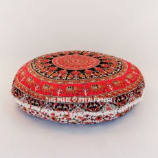 32" Inch Multi Elephant Bohemian Mandala Round Floor Pillow Cushion Cover
