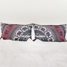 Maroon Bush Morning Elephant Boho Mandala Bed Pillow Covers Set of Two