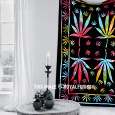Multi Weed Tapestry, Marijuana Leaf Tie Dye Tapestry Wall Hanging