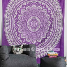 Purple Bohemian Dreams Mandala Throw Bedspread Wall Tapestry