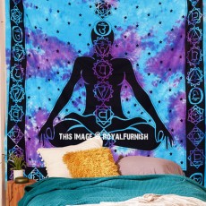Turquoise OM Chakra Tapestry Wall Hanging