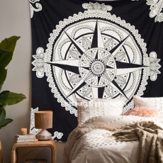 Black & White Voyager Wall Tapestry