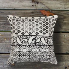 Black & White Cotton Hand Block Designer Throw Pillow Cover