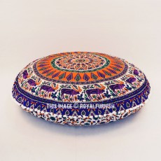 Decorative Purple Boho Bloom Mandala Floor Pillow Cover 32" Inch