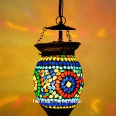 Unique Moroccan Design Mosaic Glass Pendant Light Lamp 6X8
