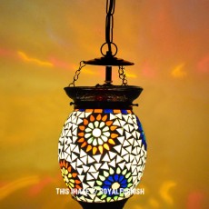 Artistic Work Turkish Moroccan Mosaic Hanging Light Ceiling Lamp 6X8