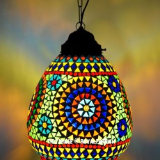 Mosaic Glass Head Ceiling Pendant Light Fixture Chandelier Lamp Shape