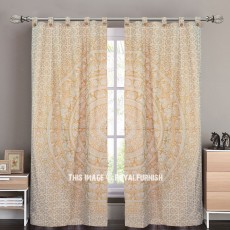 Gold Indie Medallion Curtain Panels Pair