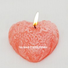 Gift Pack of Decorative Hand Carved Heart Shaped Candles Set of 2