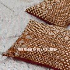 Brown Polka Dots Boho Standard Pillow Case Set of 2