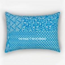 Turquoise Indigo Polka Dots Cotton Pillow Shams Set of 2