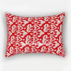 Red Zigzag Boho Embroidered Standard Pillow Sham Set of 2