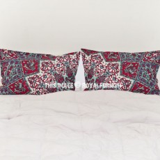 Maroon Star Mandala Bed Pillow Covers Set of 2