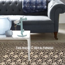 Black Floral Hand Block Printed Dhurrie Rugs Rag Rug 3'X5'