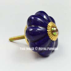 Blue Melon Ceramic Knobs Set of 2