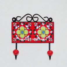 Multi Colorful Decorative Hand Painted Ceramic Wall Hook