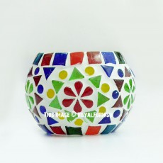 Handmade Ceramic Mosaic Tea Light Candle Holder