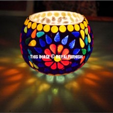 Turkish Designer Ceramic Mosaic Tea Light Candle Holder