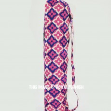 Pink Royal Star Printed Cotton Yoga Mat Bag