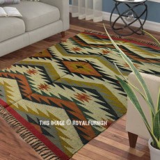 Triangle Pattern Indian Style Southwestern Area Rug 4X6 Ft