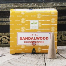 Sandalwood Incense Cone By Satya - 12 Cones with Burning Stand