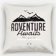 White Adventure Quote Saying Square Throw Pillow Cover 16X16 Inch