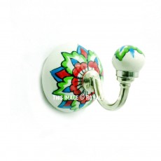 Orange & Green Hand Paint Decorative Ceramic Wall Hook