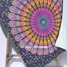 Purple Yellow Colorful Mandala Baby Quilt Toddler Throw