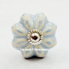 Grey Shabby Chic Decorative Ceramic Cabinet Knobs Set of 2