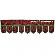 Unique Green Birds Animal Embroidered Cotton Door Hanging Valance