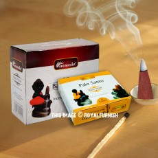 Palo Santo Backflow Natural Fragrance Incense Cones Set of 12 Boxes