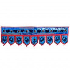 Turquoise Birds & Elephant Embroidered Indian Toran Door Hanging