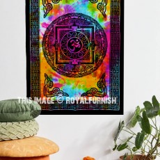 Colorful Tibetan Om Aum Cotton Fabric Poster Tapestry 30X45 Inch