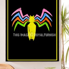 Black Multi Spider Wall Tapestry - Poster Size 30X40 Inch